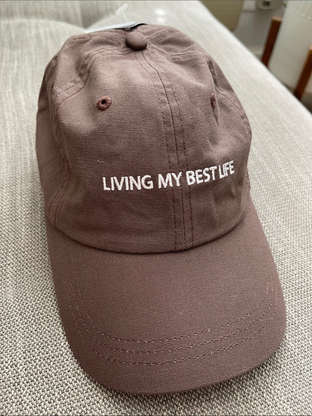 Universal Thread Brown 'LIVING MY BEST LIFE' Embroidered Baseball Cap